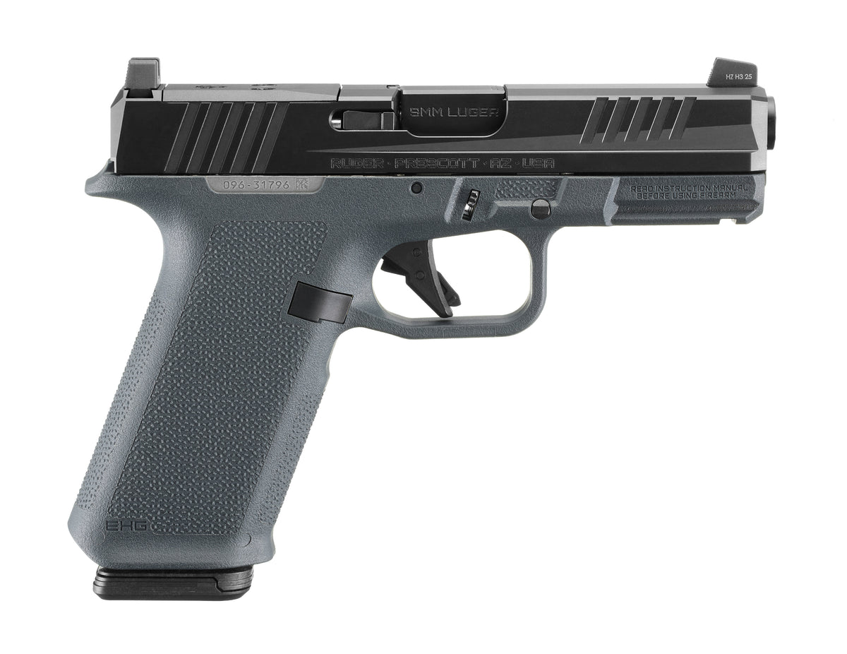 Ruger 19441 RXM 9mm Luger 17+1 4" Black FNC Nitride Alloy Steel Barrel & Optic Ready/Serrated Slide, Stealth Gray Polymer Frame w/Accessory Rail, Textured Grip, RMR/RMSc/DeltaPoint Pro Footprint