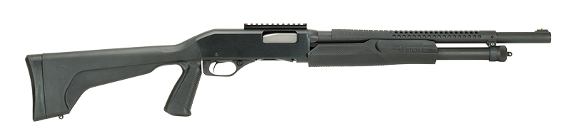 Stevens 19496 320 Security 12 Gauge 3" 5+1 18.50" Matte Black Carbon Steel Barrel, Matte Black Fixed Pistol Grip Stock, Ambidextrous 1-Piece Rail Includes Fixed Cylinder Bore Choke