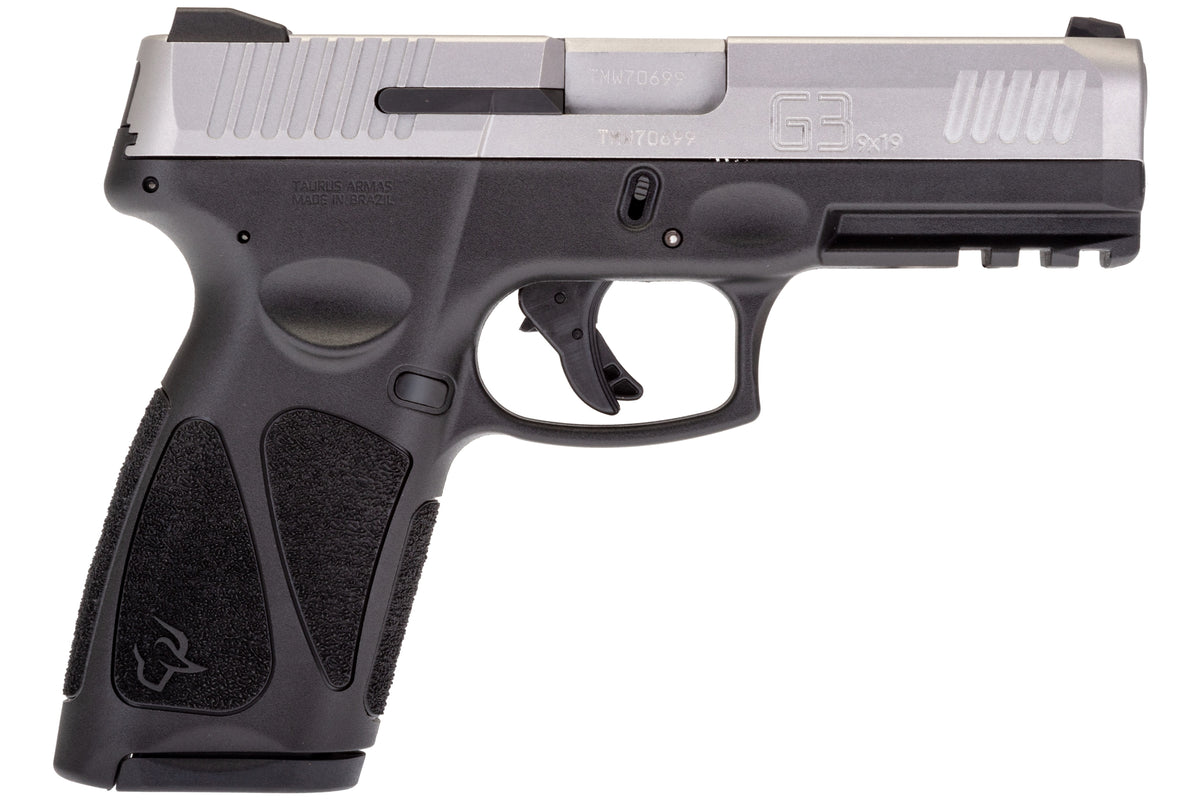 Taurus 1-G3B949-15 G3 Full Size Frame 9mm Luger 15+1 4" Matte Stainless Steel Barrel, Matte Serrated Stainless Steel Slide, Black Polymer Frame w/Picatinny Rail, Polymer Grip, Right Hand