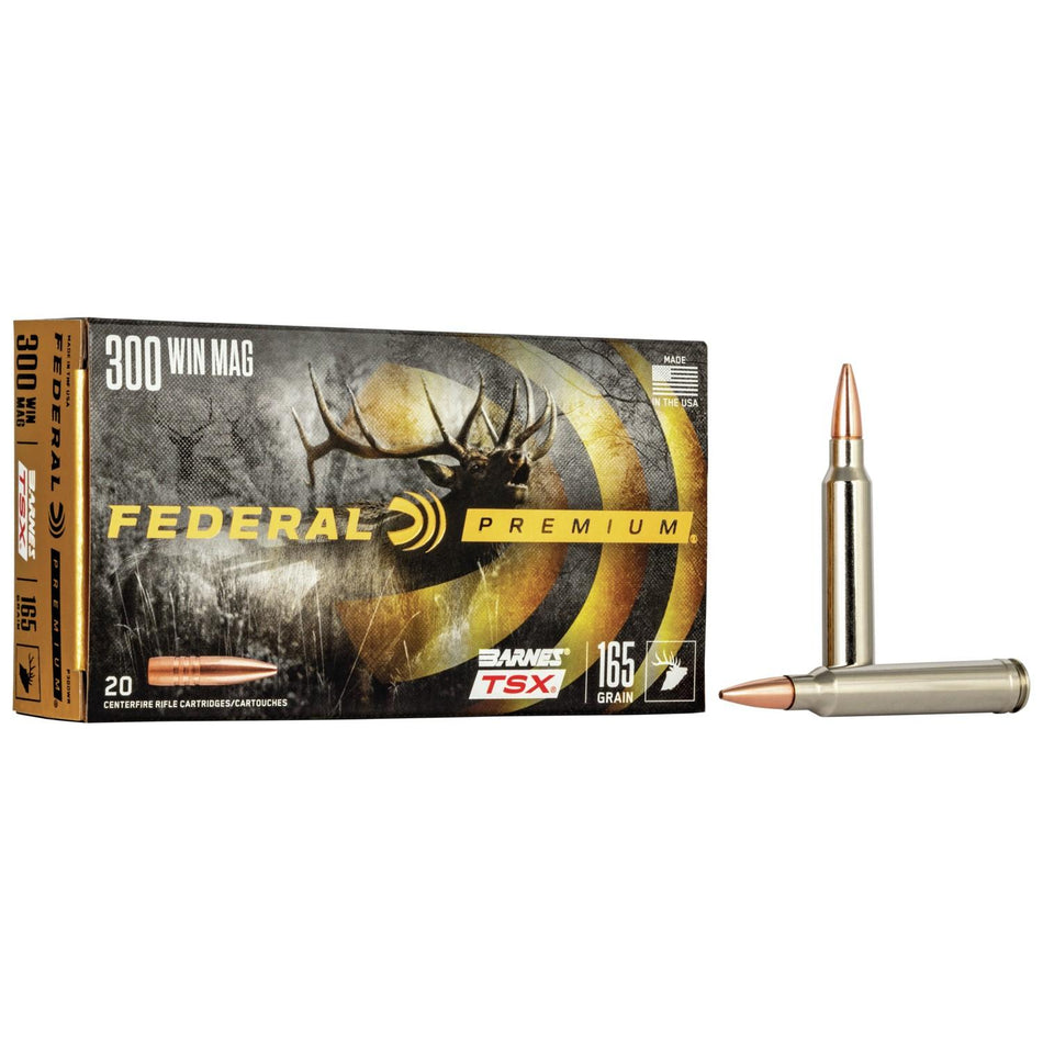 Federal Barnes TSX Rifle Ammunition .300 Win Mag 165gr 3050 fps
