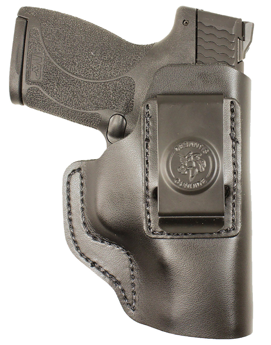 DeSantis Gunhide 031BA5EZ0 Insider IWB Black Leather Belt Clip Fits S&W M&P 45/Shield M2.0 9/40 Right Hand