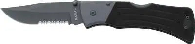 KA-BAR G10 MULE KNIFE 9.25 OAL 4 IN FOLDER SERRATED EDGE CLIP POINT BLADE BLACK G10 GRIPS
