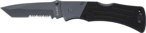 KA-BAR G10 MULE 4 IN SERRATED EDGE FOLDER KNIFE TANTO BLADE BLACK G10 GRIPS