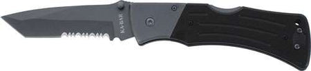 KA-BAR G10 MULE 4 IN SERRATED EDGE FOLDER KNIFE TANTO BLADE BLACK G10 GRIPS