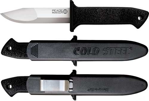 COLD STEEL PEACE MAKER III 4" PLAIN EDGE BOOT KNIFE W/SHEATH