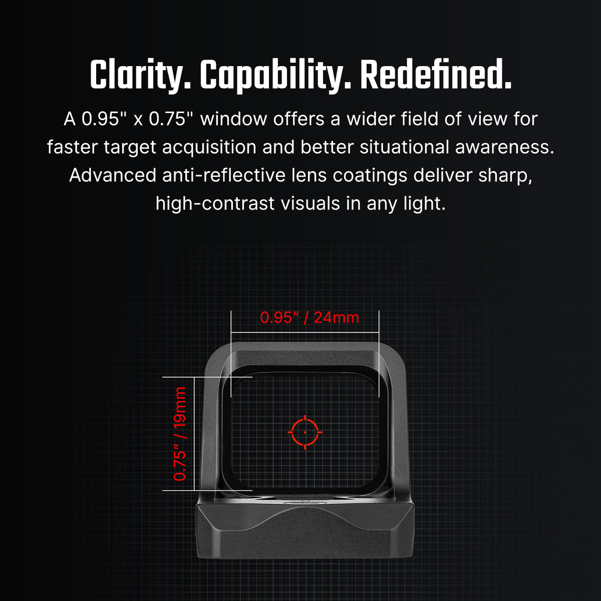 Osight C Red Dot Optic 3 MOA Dot and 32 MOA Circle Multi-Reticle Design