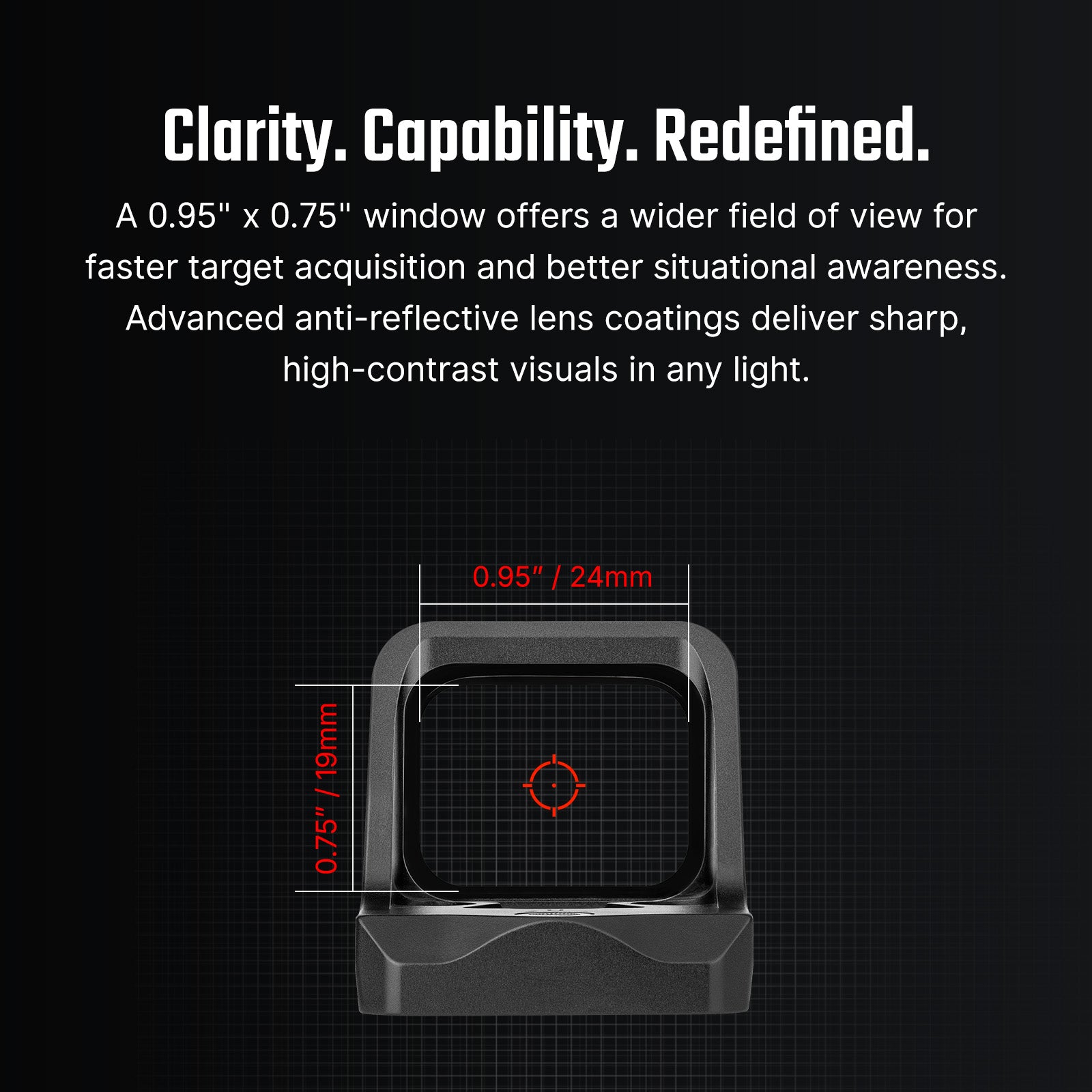 Osight C Red Dot Optic 3 MOA Dot and 32 MOA Circle Multi-Reticle Design