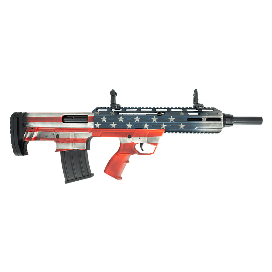 Tokarev USA 21000164 TBP Bullpup 12 Gauge Semi-Auto 3" 5+1 18.50" Black Steel Barrel, American Flag Picatinny Rail Receiver, American Flag Adjustable Synthetic Stock