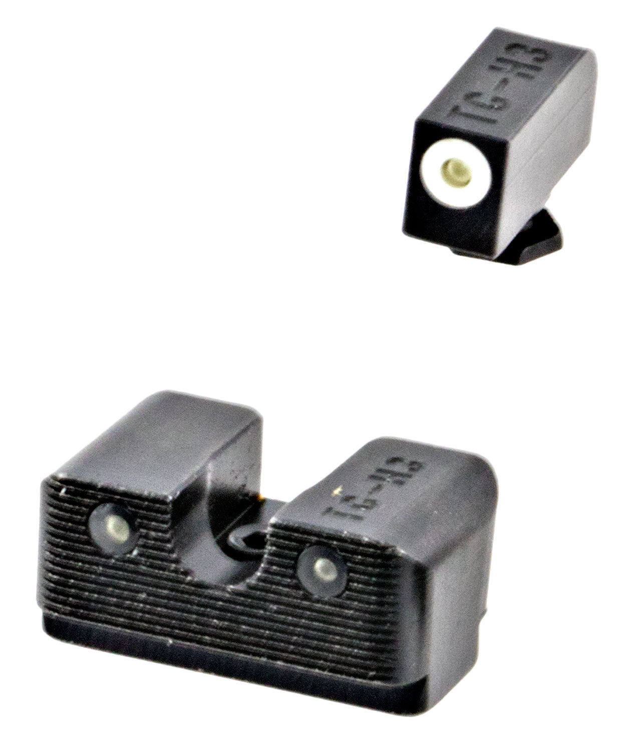 TruGlo TG231G2W Tritium Pro High, White Outline Tritium Front/ Green Tritium Rear/Black Nitride Fortress Frame, Compatible w/Most Glock Except MOS, Front Post/Rear Dovetail Mount