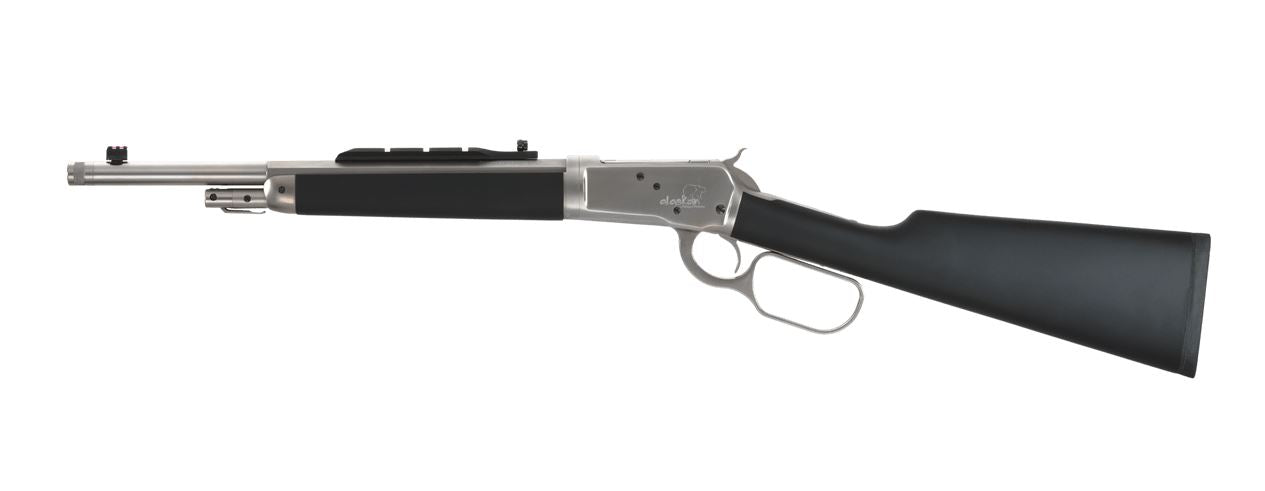 Taylors & Company 220097 1892 Alaskan Take-Down 44 Rem Mag Caliber with 5+1 Capacity, 16.50" Barrel, Matte Chrome Metal Finish & SoftTouch Black Synthetic Stock Right Hand (Full Size)