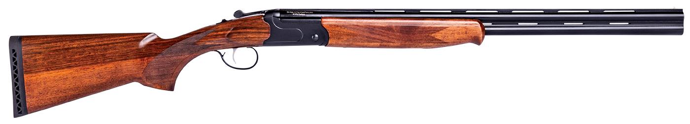 Stevens 22165 555 Full Size 12 Gauge Break Open 3" 2rd 28" Black Satin Over/Under Vent Rib Barrel, Satin Black Aluminum Receiver, Fixed Turkish Walnut Stock, Ambidextrous