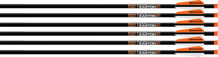 EASTON XBOW BOLT 9MM CARBON 22" W/3" VANES HALF MOON 6-PK