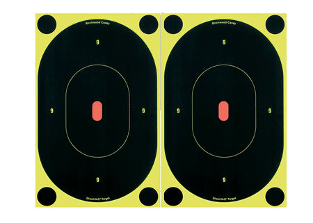 Birchwood Casey 34710 Shoot-N-C Reactive Target Self-Adhesive Paper Black/Yellow 7" Oval Silhouette 6 Pack