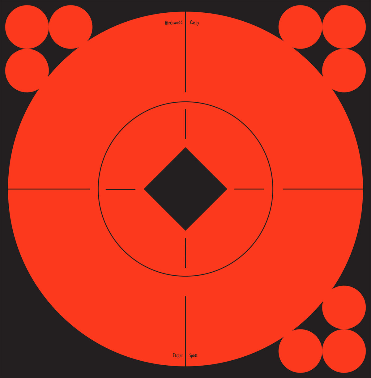 Birchwood Casey 33906 Target Spots Self-Adhesive Paper Black/Orange 6" Bullseye 10 Pack