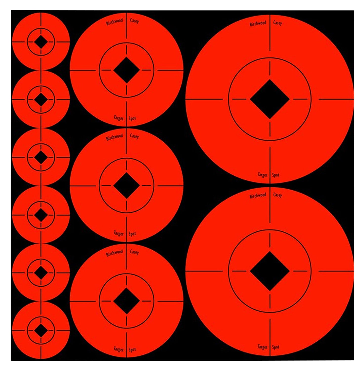 Birchwood Casey 33928 Target Spots Self-Adhesive Paper Black/Orange Bullseye 60 Pack