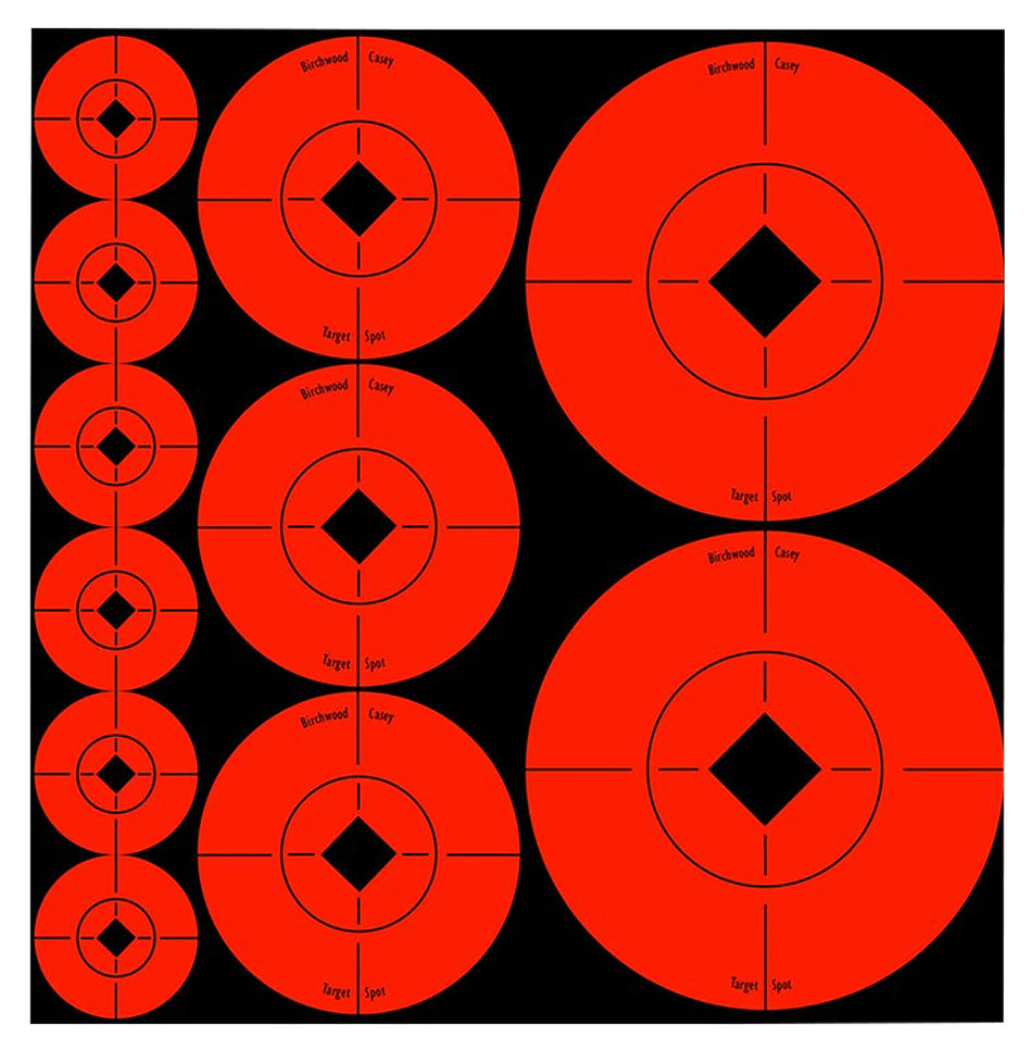 Birchwood Casey 33928 Target Spots Self-Adhesive Paper Black/Orange Bullseye 60 Pack