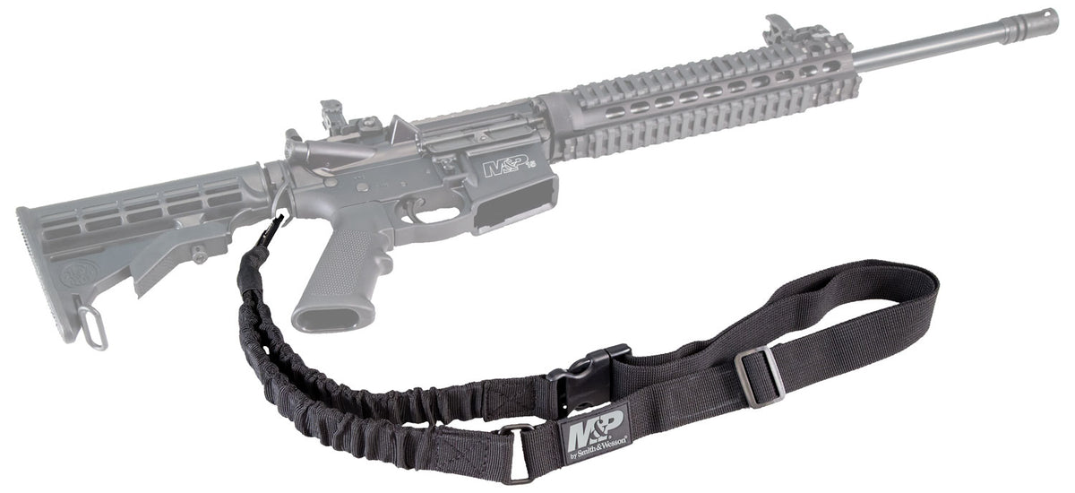 M&P Accessories 110030 Single Point Sling Kit Black Nylon w/ Adjustable Bungee Design for AR Platform