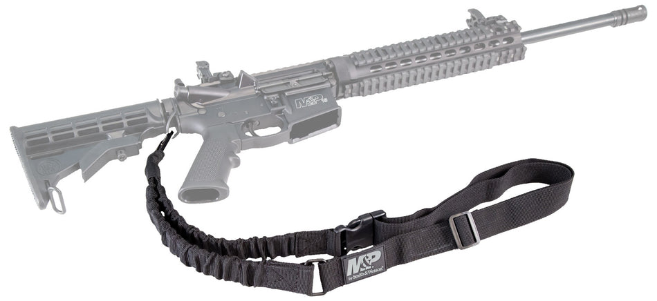 M&P Accessories 110030 Single Point Sling Kit Black Nylon w/ Adjustable Bungee Design for AR Platform