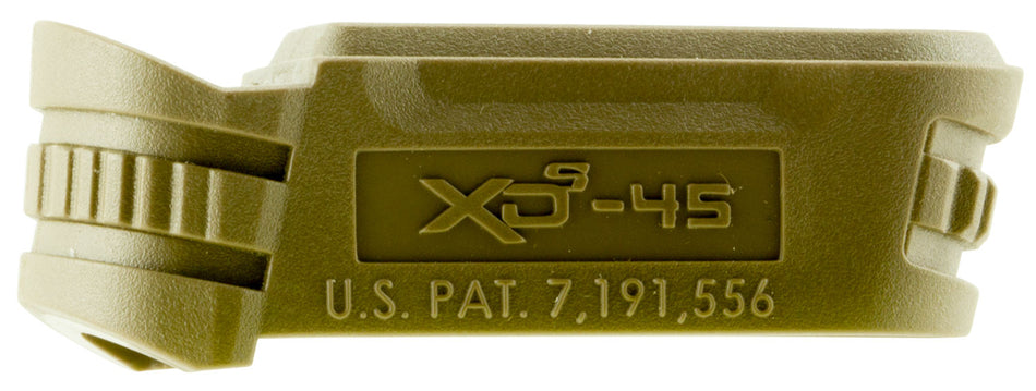 Springfield Armory XDS5002MFDE Backstrap Sleeve made of Polymer with Flat Dark Earth & 1 Piece Design for 45 ACP Springfield XD-S with #2 Backstrap & 3.30" Barrel