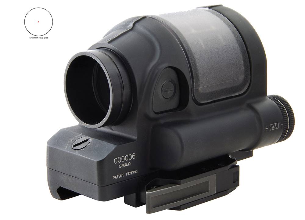 Trijicon 900001 Reflex Sealed Sight 1x 38mm Obj 1.75 MOA Dot Red Black Photovoltaic Cell + AA (1)