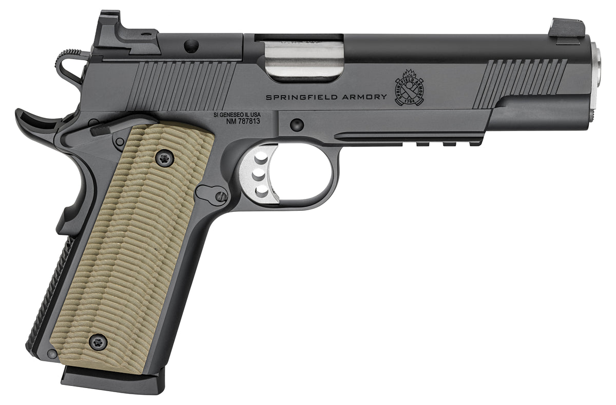 Springfield Armory PO9229AOS 1911 Operator 9mm 8+1 5" Black Cerakote Optic Ready Carbon Steel Slide Black Cerakote VZ G10 Grip