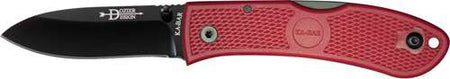 KA-BAR DOZIER HUNTER KNIFE 7.25 OAL 3 IN FOLDER DROP POINT BLADE RED G10 GRIPS P/CLIP