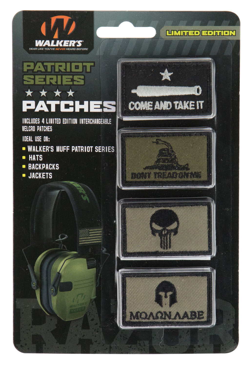 Walkers GXPPATKIT Patriot Muff Patch Kit Come & Take It Version Velcro