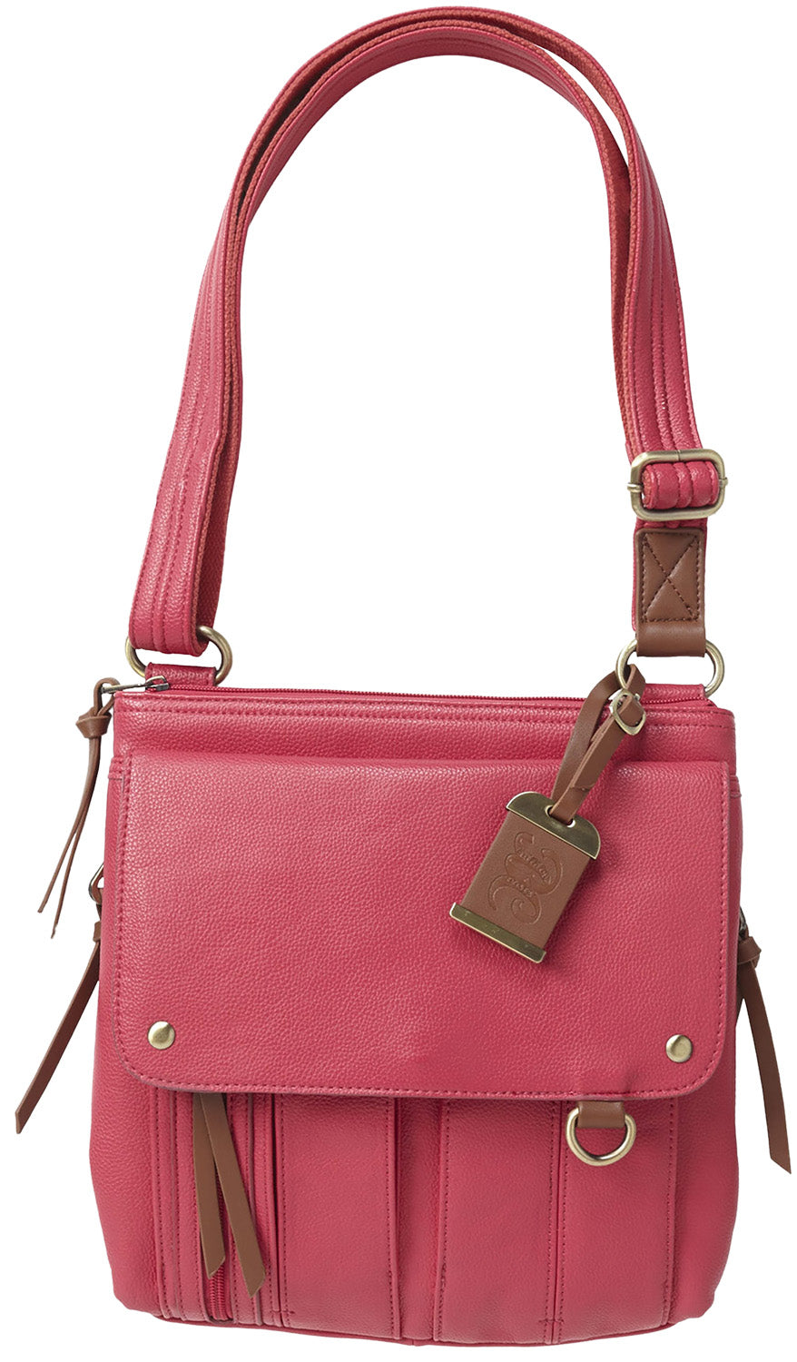 Bulldog BDP036 Cross Body Purse w/Holster Pink Leather Most Sm Pistols & Revolvers Ambidextrous Hand