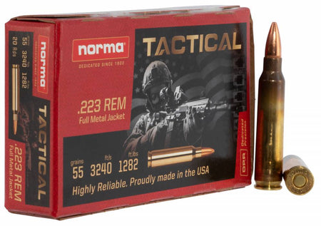 Norma .223 Remington TacCenterfire Target,Competition 55gr FMJ Ammo