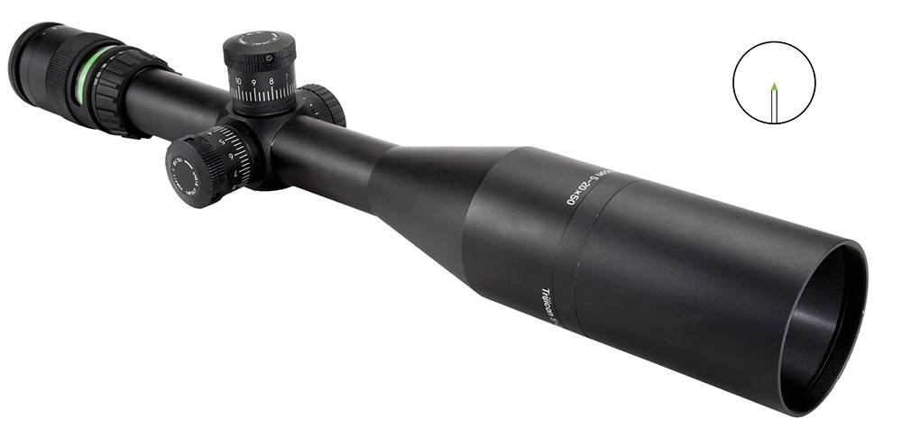 Trijicon 200047 AccuPoint  5-20x 50mm Obj 19.10-5.10 ft @ 100 yds FOV 30mm Tube Black Finish Illuminated Green Triangle Post (SFP)