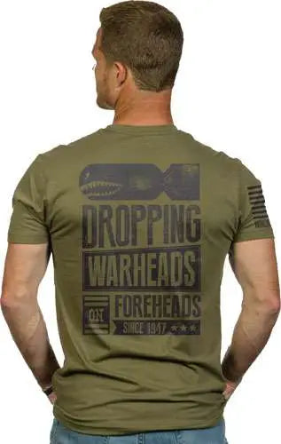 NINE LINE APPAREL WARHEADS ON FOREHEADS T-SHIRT MILITARY GREEN COTTON LARGE