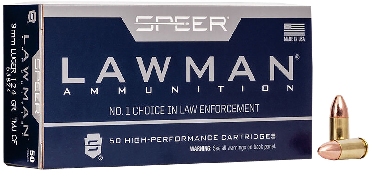 Speer 9mm Luger / Parabellum Lawman Training Clean-Fire 124gr TMC Ammo