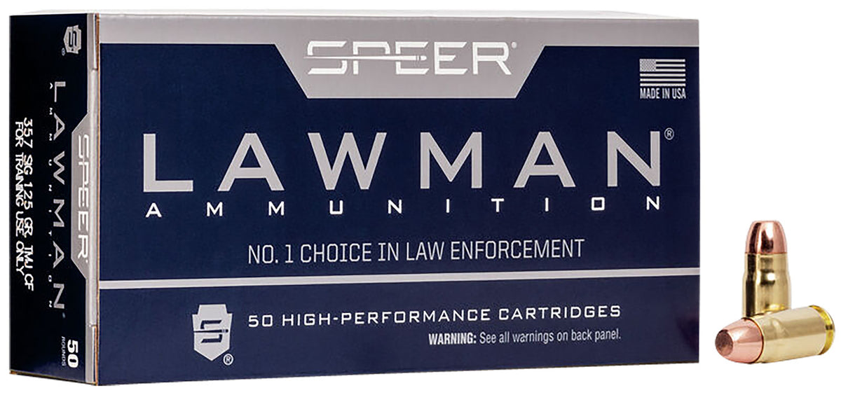 Speer 54232 Lawman Training Clean-Fire Total Metal Jacket Flat Nose 125 Grain .357 Sig 1350 fps