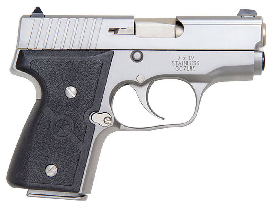 Kahr Arms M9093A MK *CA Compliant 9mm Luger Caliber with 3" Barrel, 6+1 or 7+1 Capacity, Overall Matte Stainless Steel Finish, Serrated Slide & Textured Wraparound Black Nylon Grip
