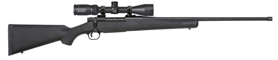 Mossberg 28247 Patriot w/Optic 350 Legend 4+1 22" Matte Blued Fluted Threaded Barrel, Matte Blued Drilled & Tapped Receiver, Fixed Black Synthetic Stock, Vortex Crossfire II 3-9x40mm
