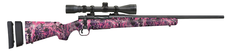 Mossberg 28142 Patriot Super Bantam 243 Win Caliber with 5+1 Capacity, 20" Fluted Barrel, Matte Blued Metal Finish & Muddy Girl Wild Synthetic Stock Right Hand (Youth) Includes 3-9x40mm Scope