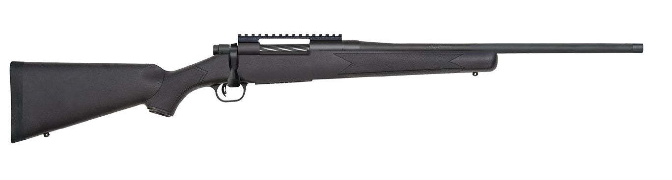 Mossberg 28235 Patriot Carbine 7mm PRC 3+1 20" Matte Blued Threaded Bull Barrel, Matte Blued Picatinny Rail Receiver, Black Fixed Synthetic Stock
