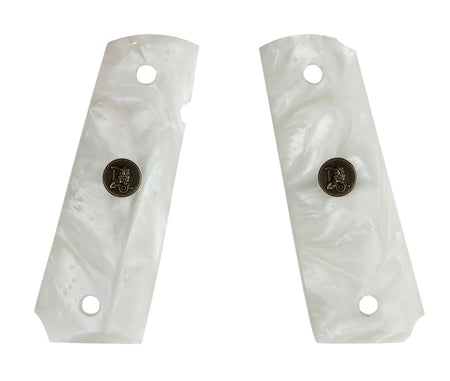 Pachmayr 62001 Custom Grip White Simulated Pearl Panels for 1911 with Ambidextrous Safety