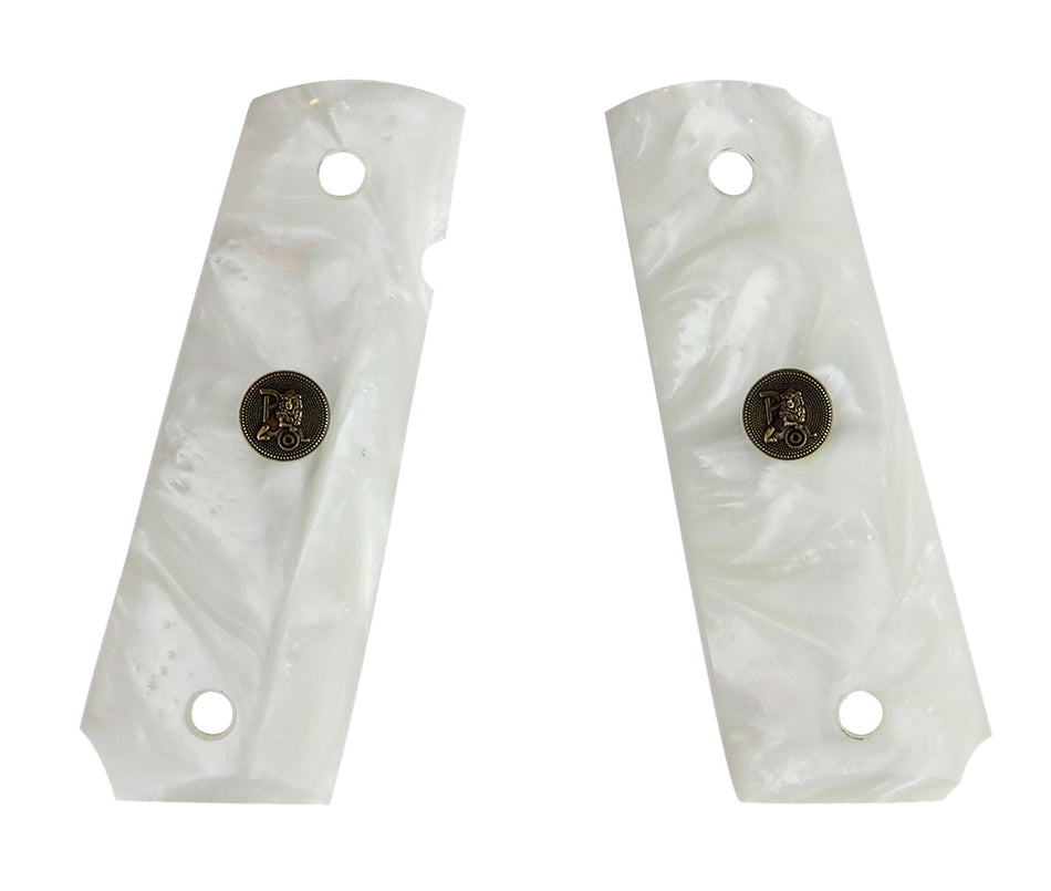 Pachmayr 62001 Custom Grip White Simulated Pearl Panels for 1911 with Ambidextrous Safety