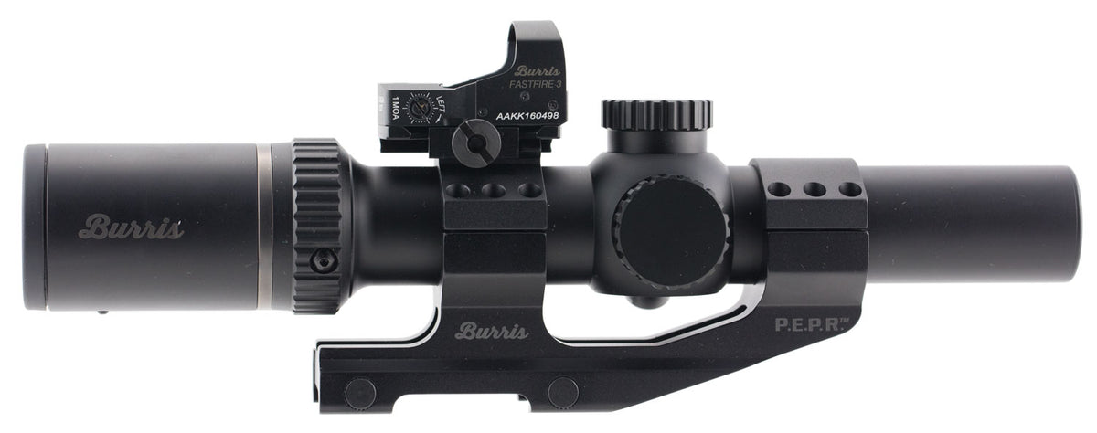 Burris 200437-FF MTAC  1-4x 24mm Obj 100-32 ft @ 100 yds FOV 30mm Tube Black Matte Finish Illuminated Ballistic CQ (SFP) w/FastFire 3 RD & 30mm AR-PEPR Mount