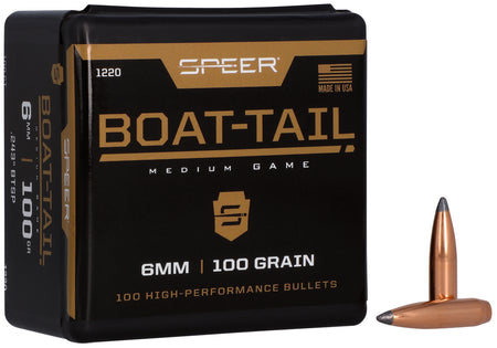 Speer 1220 Boat-Tail 6mm 100gr Jacketed Soft Point Boat Tail 100 Per Box/5 Case