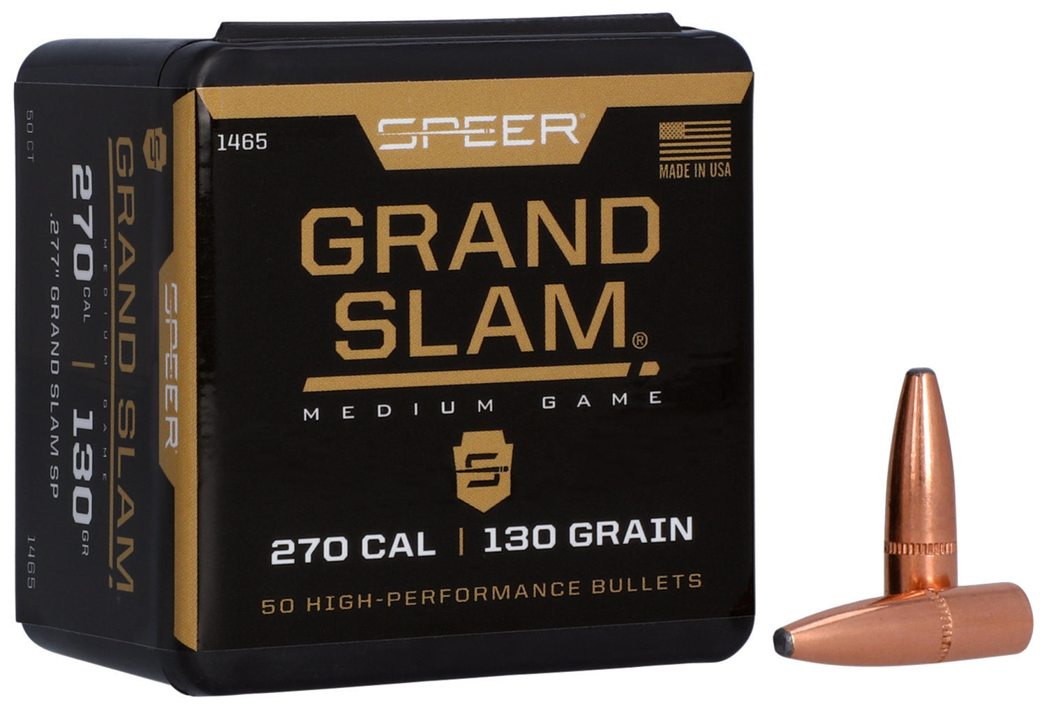 Speer 1465 Grand Slam 270Cal 130gr Soft Point 50 Per Box/5 Case