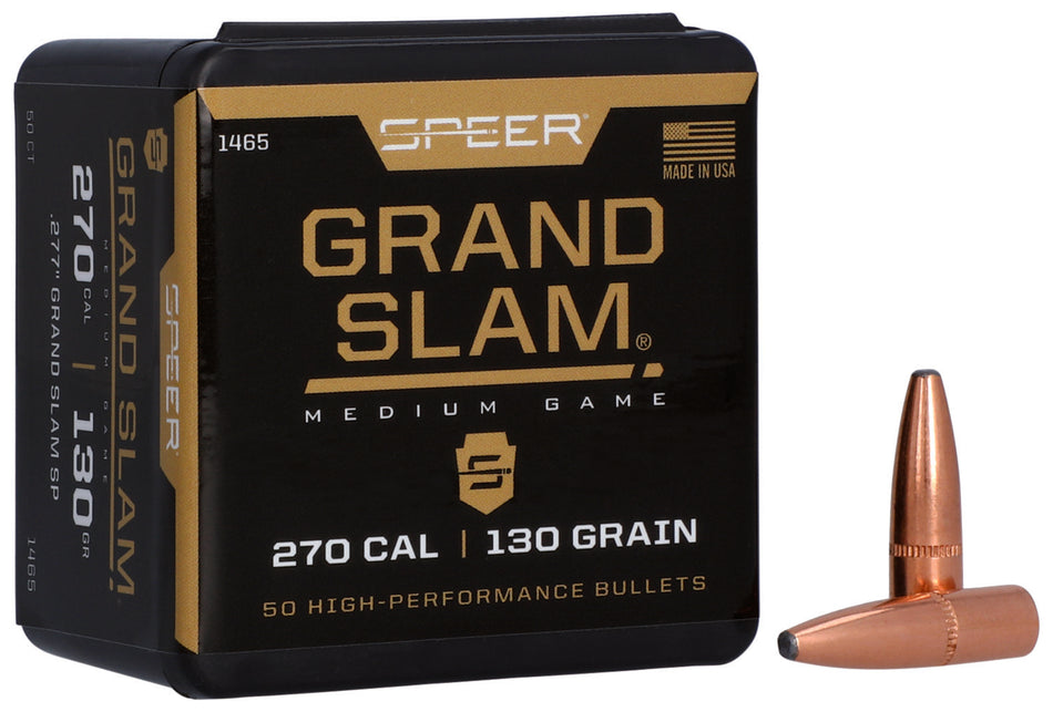 Speer 1465 Grand Slam 270Cal 130gr Soft Point 50 Per Box/5 Case
