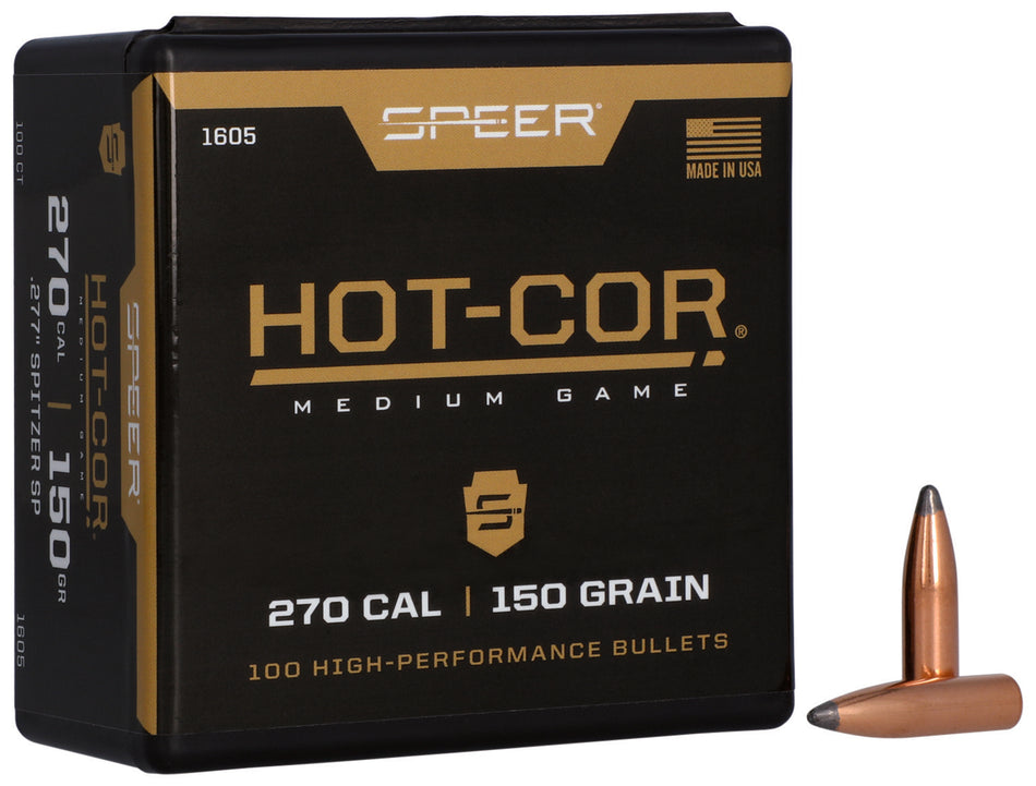 Speer 1605 Hot-Cor 277Cal 150gr Spitzer Soft Point 100 Per Box/5 Case