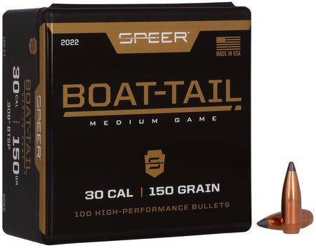 Speer 2022 Boat-Tail 30Cal 150gr Jacketed Soft Point Boat Tail 100 Per Box/5 Case
