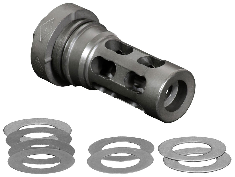 Yankee Hill 4302MB28A QD Light Tactical Muzzle Brake made of Black Finish Steel with 1/2"-28 tpi Threads for 30 Cal AR-Platform