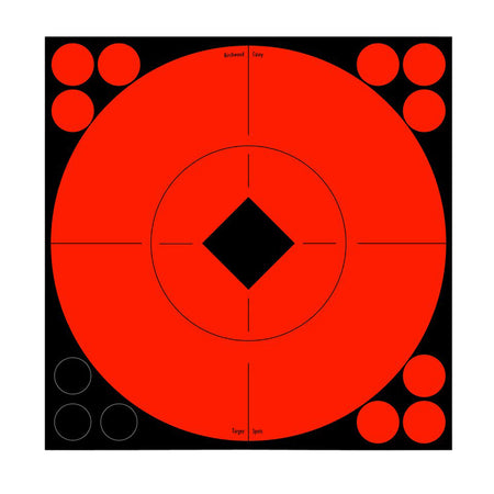 Birchwood Casey 33916 Target Spots Self-Adhesive Paper Black/Red 8" Bullseye 8 Pack