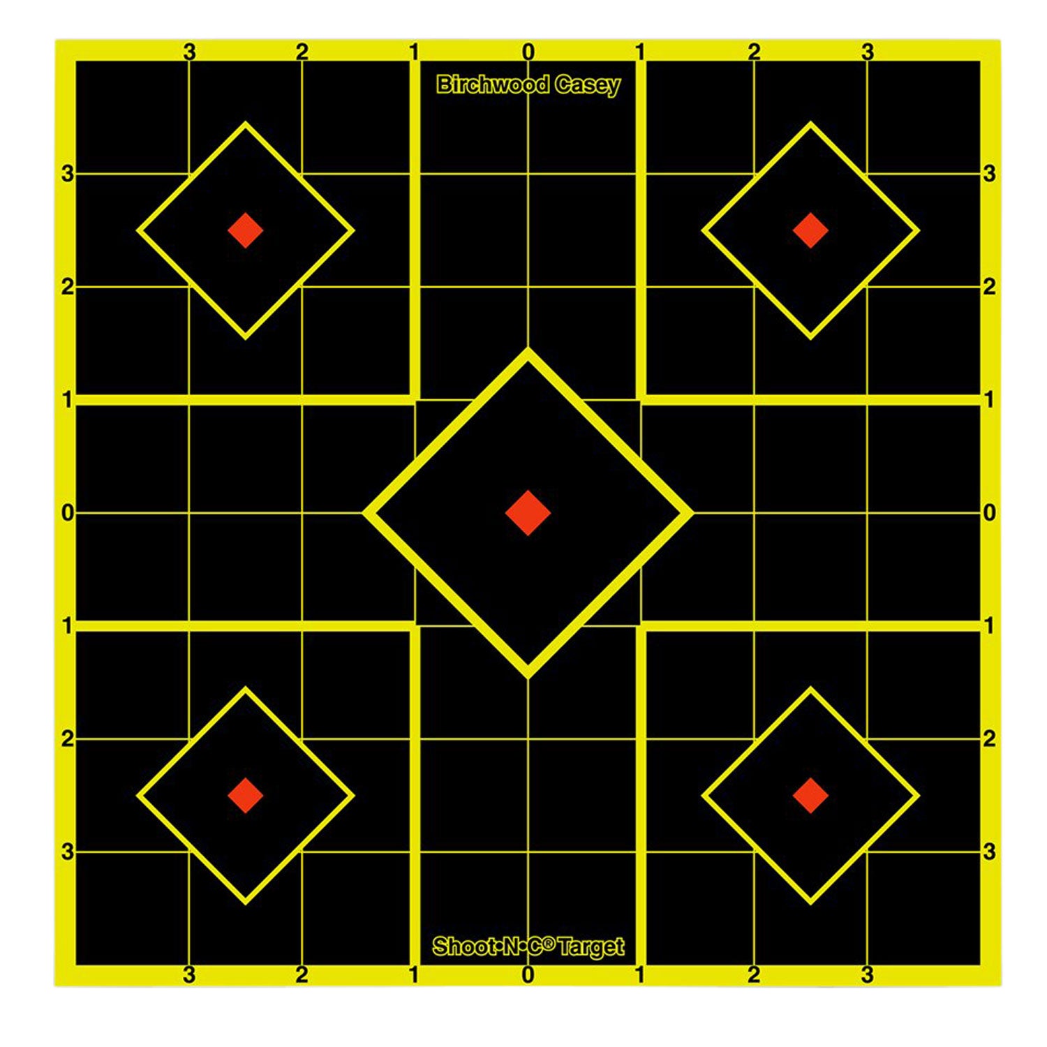 Birchwood Casey 34112 Shoot-N-C Reactive Target Self-Adhesive Paper Multi Color 8" 5-Diamond 15 Pack