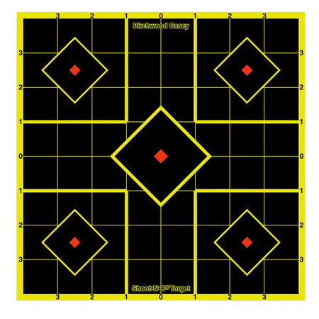 Birchwood Casey 34112 Shoot-N-C Reactive Target Self-Adhesive Paper Multi Color 8" 5-Diamond 15 Pack