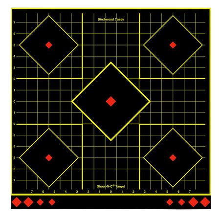 Birchwood Casey 34175 Shoot-N-C Reactive Target Self-Adhesive Paper Multi Color 17.75" 5-Diamond 5 Pack